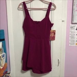 Emerald Sundae Dark Fuschia Dress with Straps